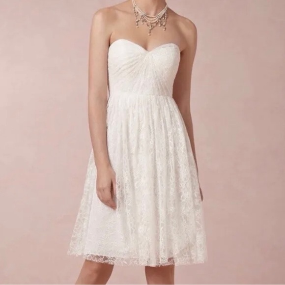 Jenny Yoo Collection BHLDN Size 0 Convertible Floral Lace Tilly Dress Strapless - Picture 1 of 9
